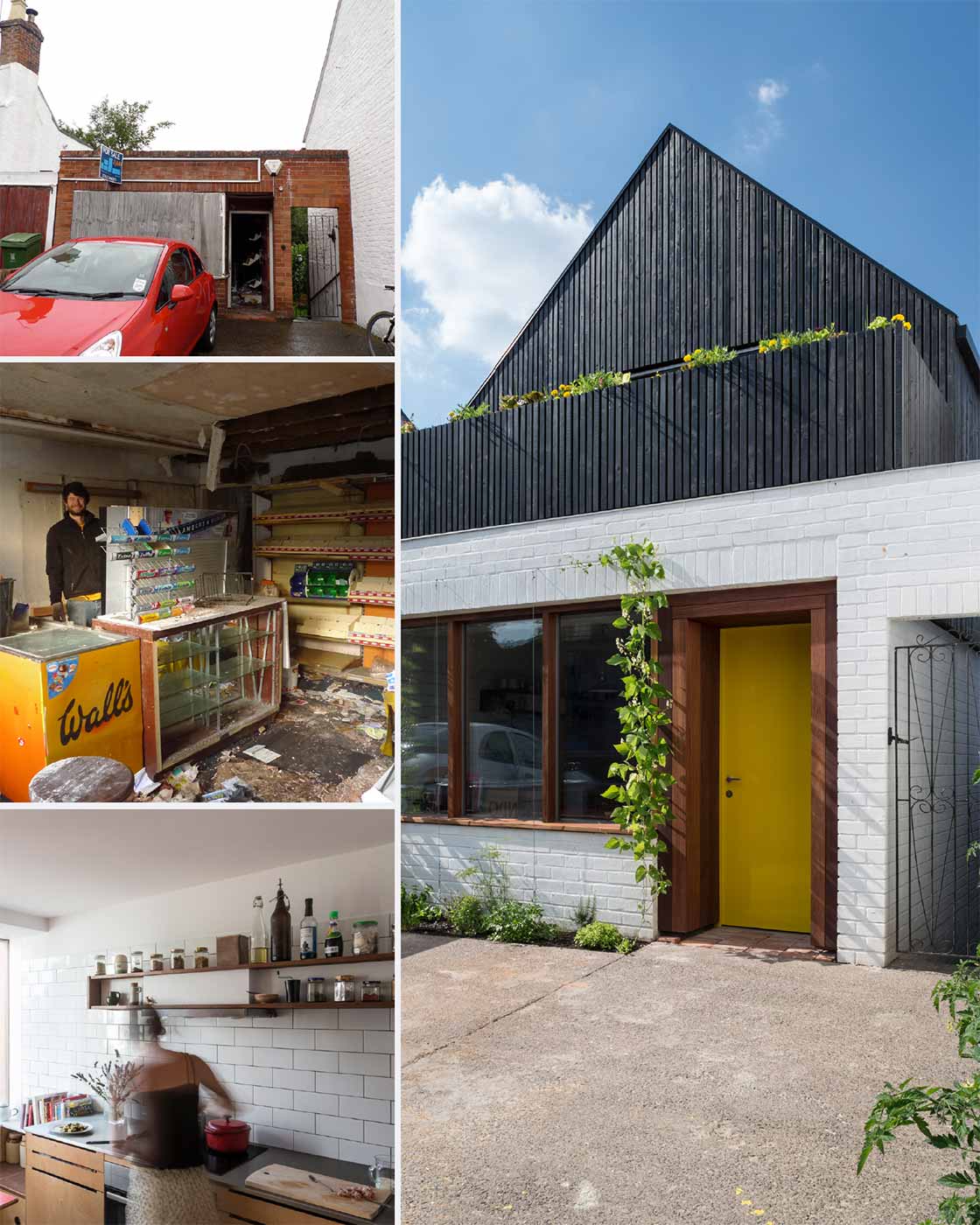 Perhaps one of the most forward-thinking pieces of design ever published in these pages: The Beehive, originally published in issue 24 of Passive House Plus. This derelict newsagents was reimagined by C&O Architects as an ecologically-insulated 45 m2 home in Shrewsbury, squeezing every ounce of utility out of a small space. While not Enerphit certified, revised PHPP calculations by passive house consultant Nick Grant for the case study in light of a methodological update to take account of higher internal gains in smaller homes meant the building likely comfortably met the standard.  Finished photos: Dan Farrar