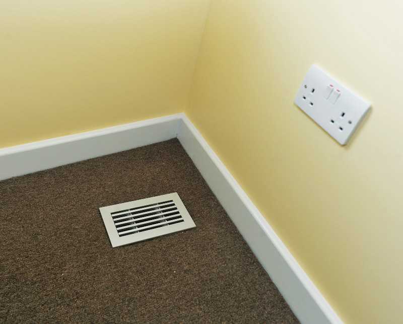 A Genvex Combi 185 MVHR system provides ventilation, connected to an underground labyrinth