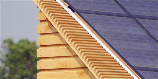 PV solar panels for generating electricity are a key part of the Lighthouse's claim to carbon neutrality 