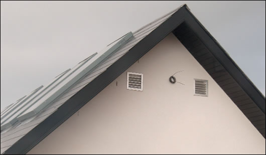 Solar collectors are linked into the heating system Solar collectors are linked into the heating system