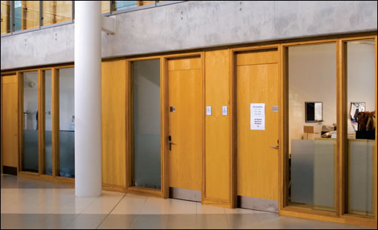 Transfer glazing at the A&D Wejchert / Building Design Partnership-designed Nurses Education Building at W.I.T. Transfer glazing at the A&D Wejchert / Building Design Partnership-designed Nurses Education Building at W.I.T.