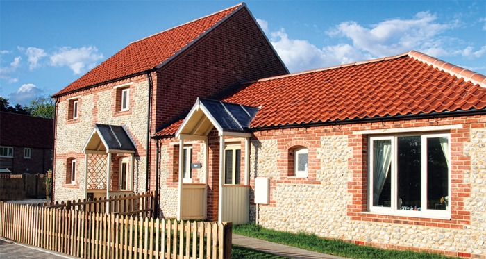 Passive fishermen's cottages on Norfolk coast