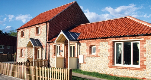 Passive fishermen's cottages on Norfolk coast